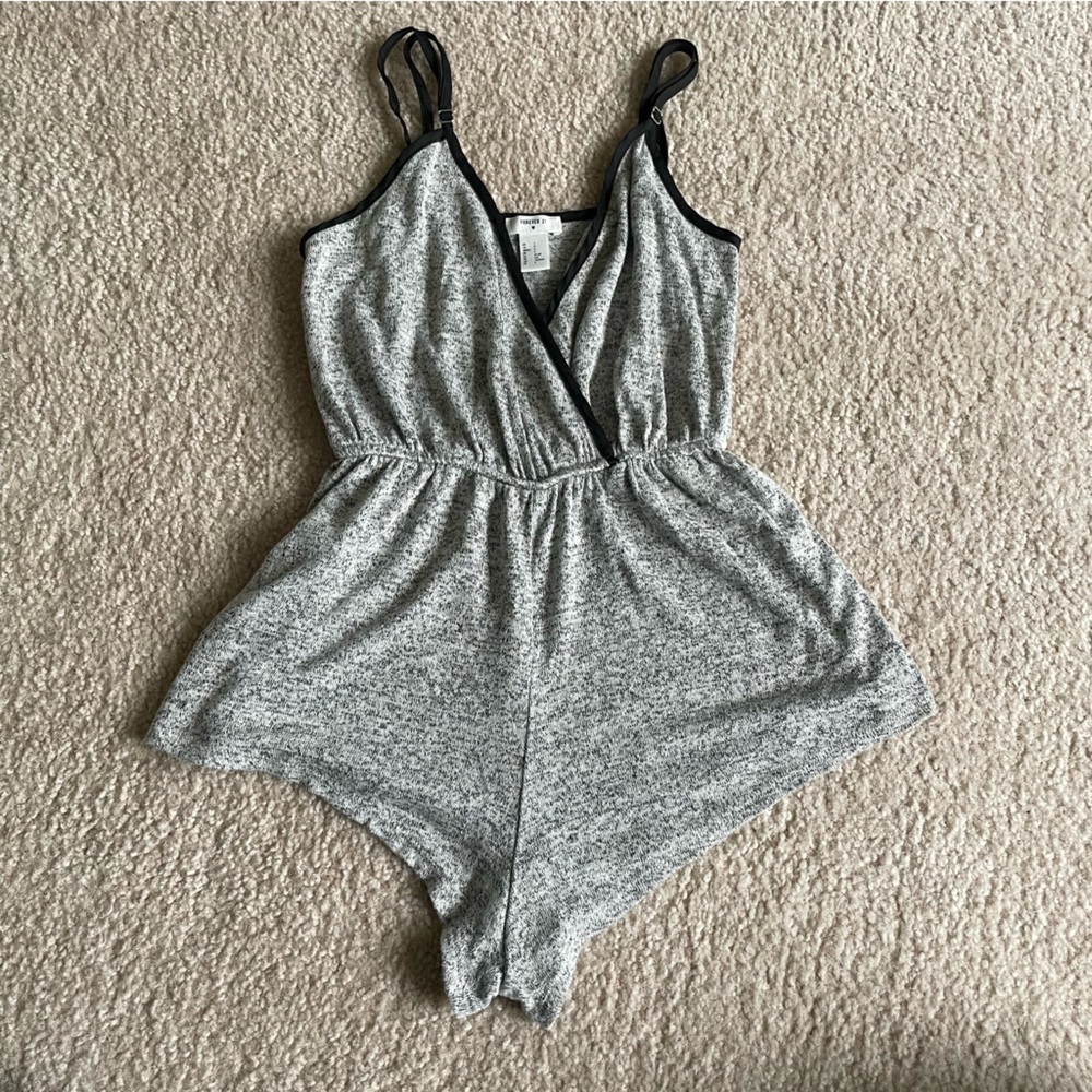 Forever 21 Gray and Black Romper